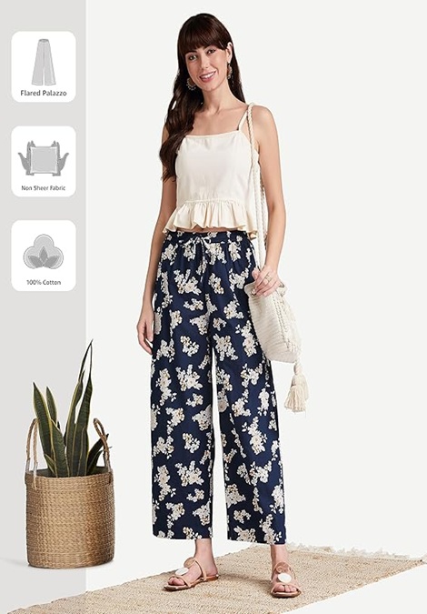 Women's Relaxed Fit Cotton Palazzo